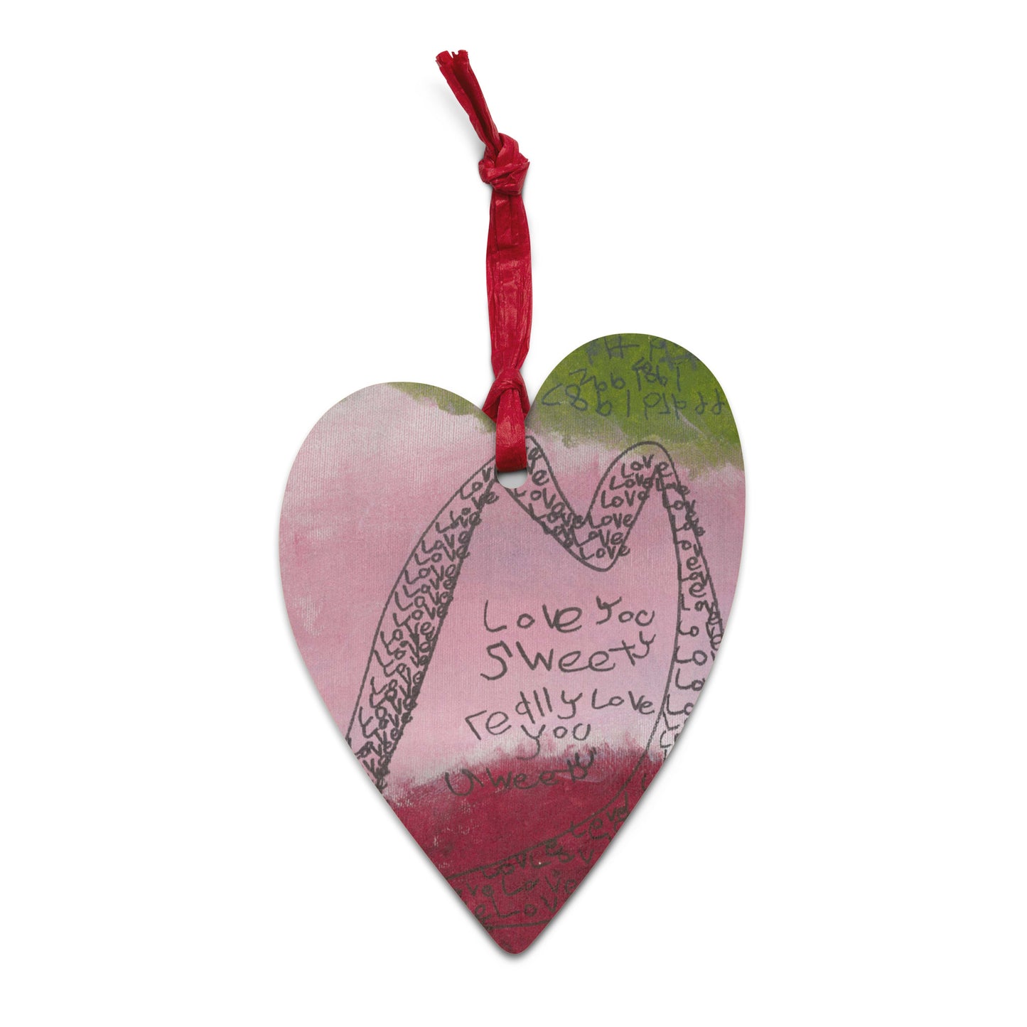 Wooden ornament & magnet - "Love and True Love"