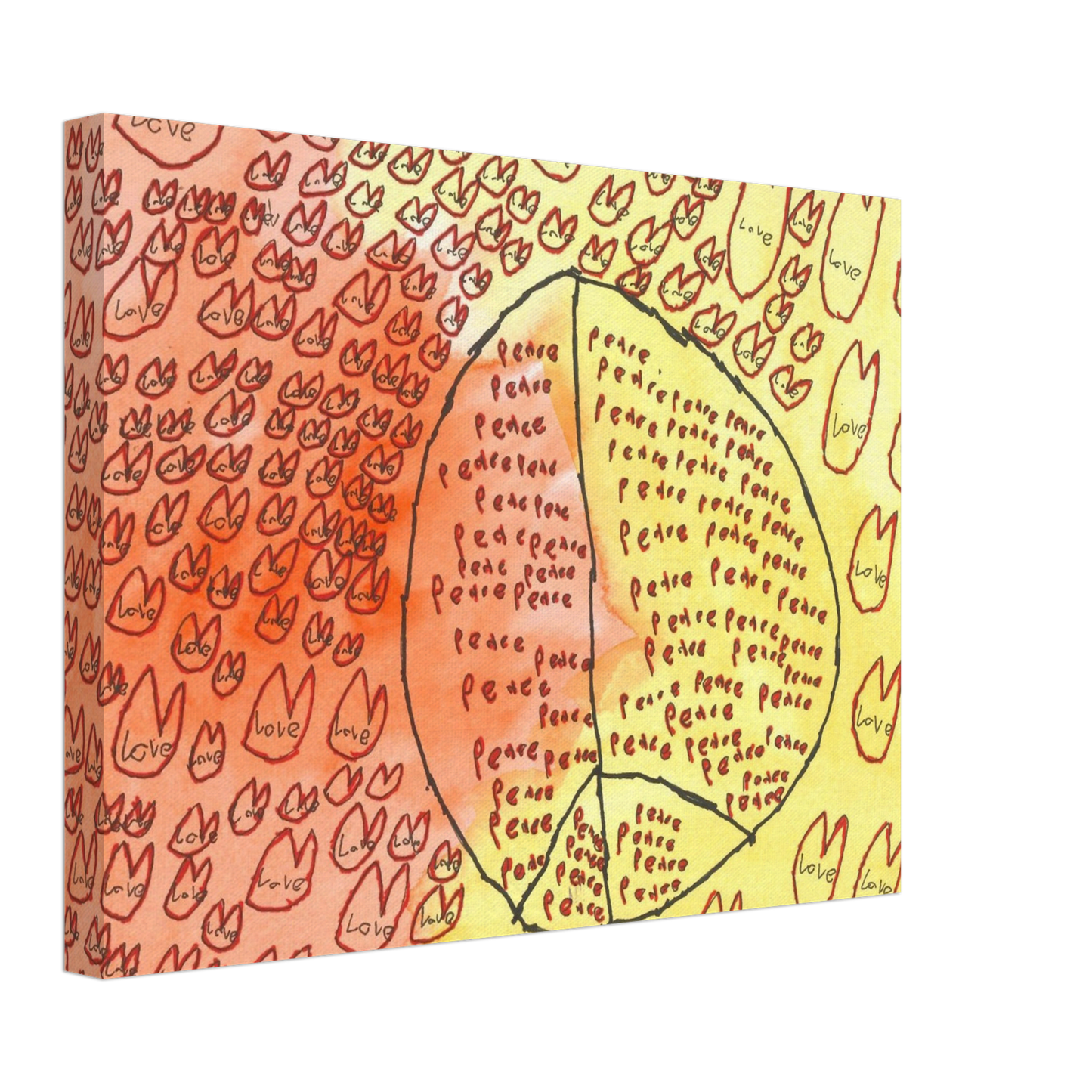 Canvas 12"x16" - "Peace and Love"