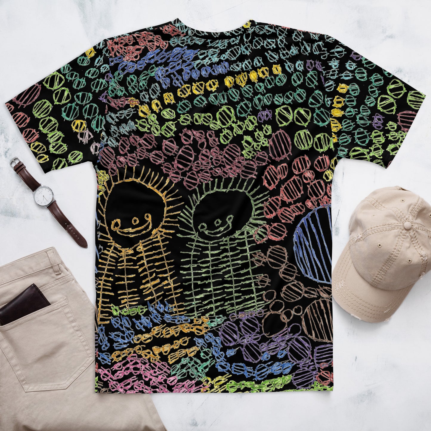 Men's wrap-around tee - "Eating Sushi"