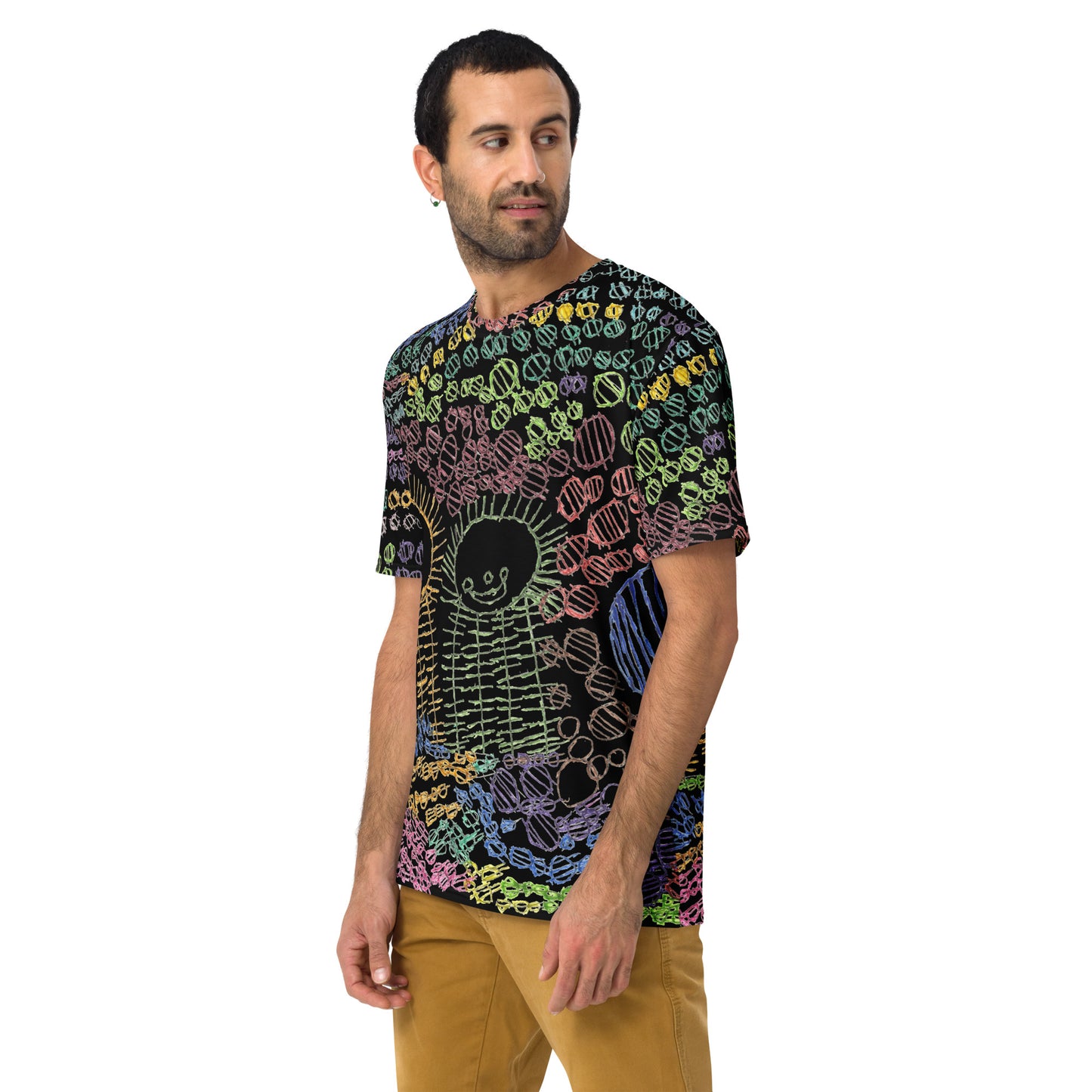 Men's wrap-around tee - "Eating Sushi"