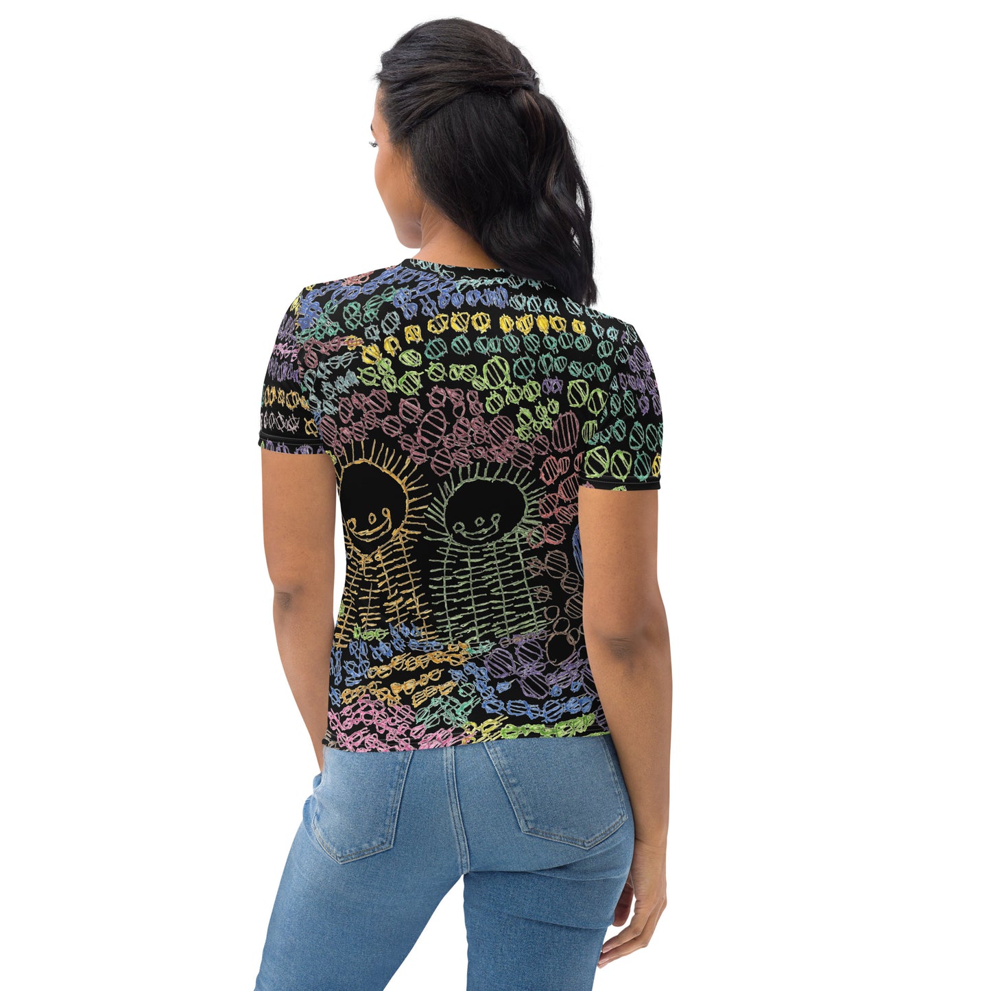 Women's wrap-around tee - "Eating Sushi"