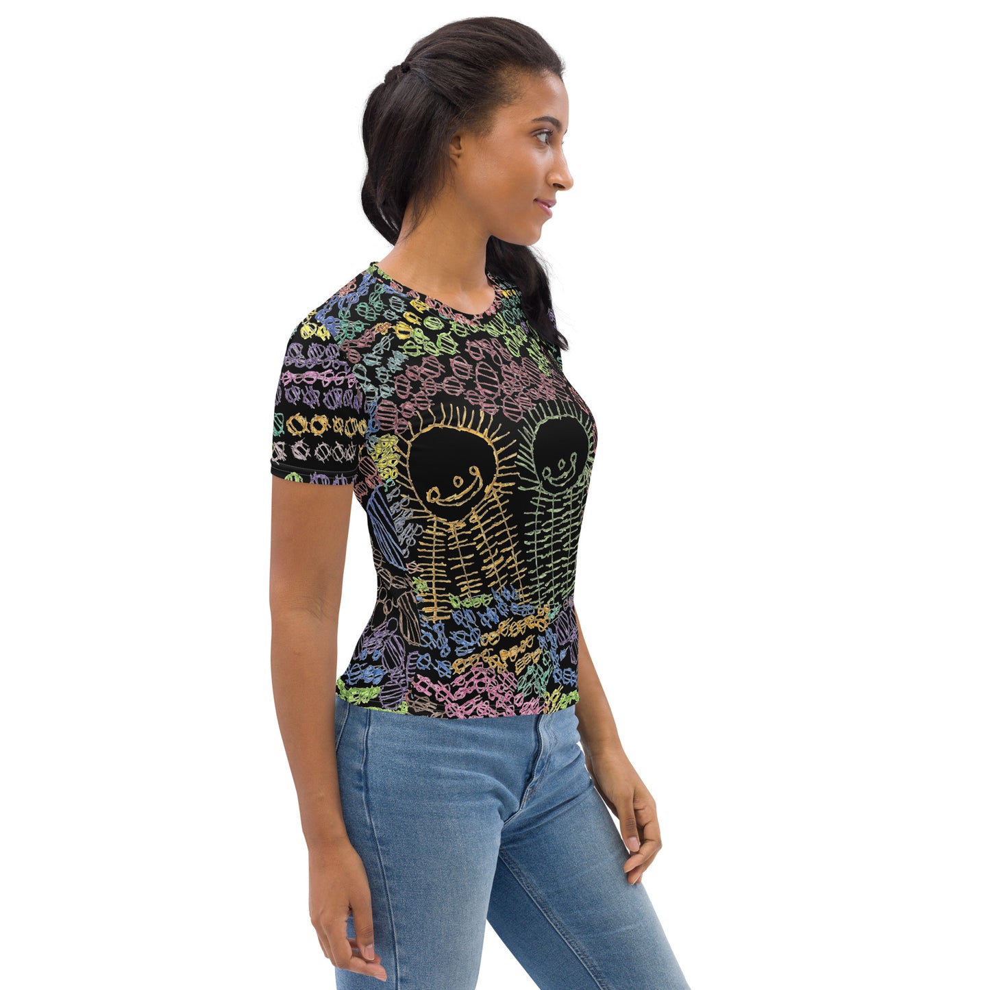 Women's wrap-around tee - "Eating Sushi"