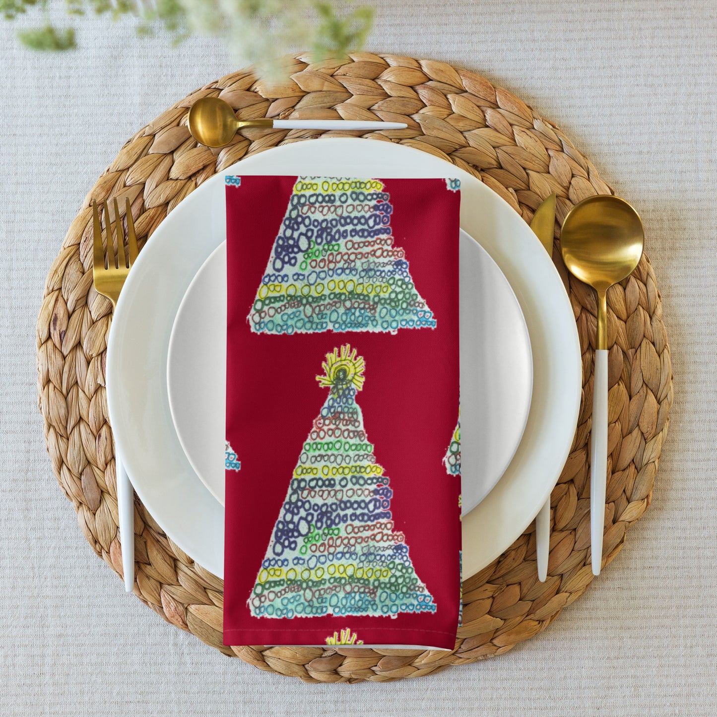 Cloth Napkin Set of 4 - "My Christmas Tree"