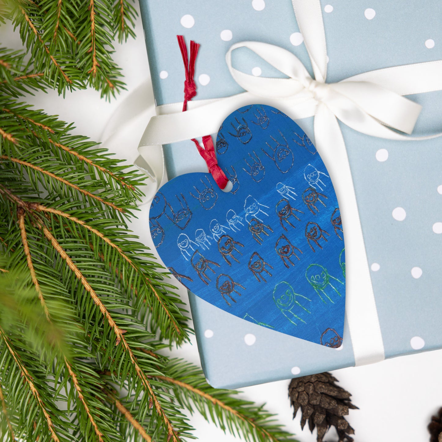 Wooden ornament & magnet - "Colourful People"