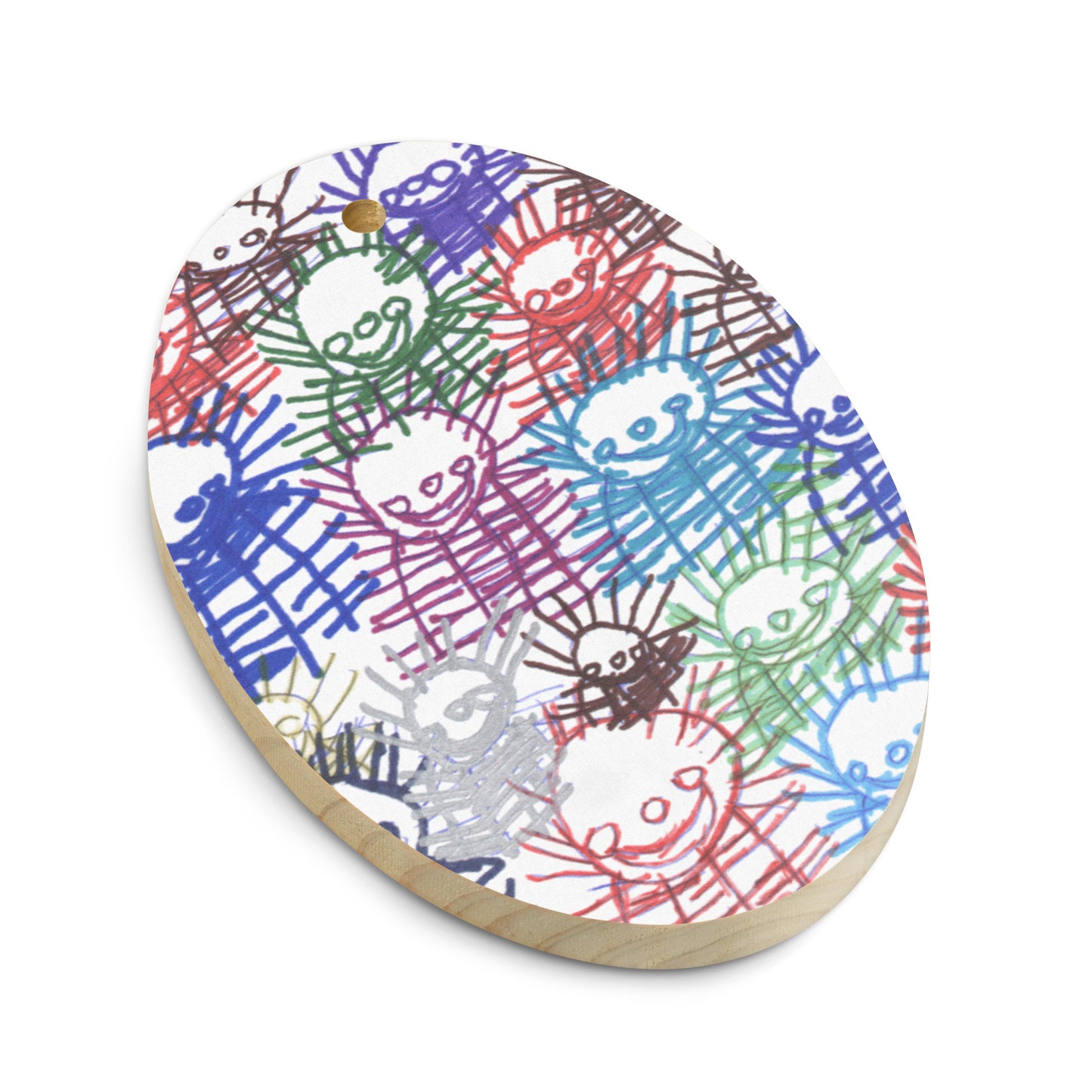 Wooden ornament & magnet - "Pretty Flower's 60th Birthday Party"