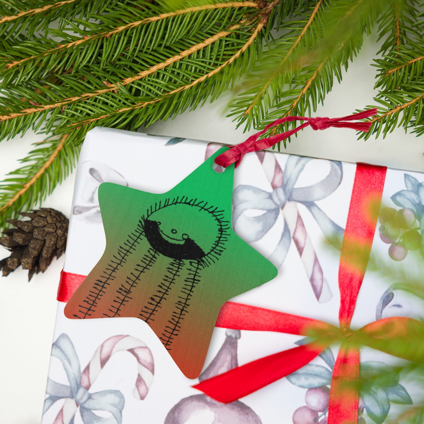 Wooden ornament & magnet - "Just Me"