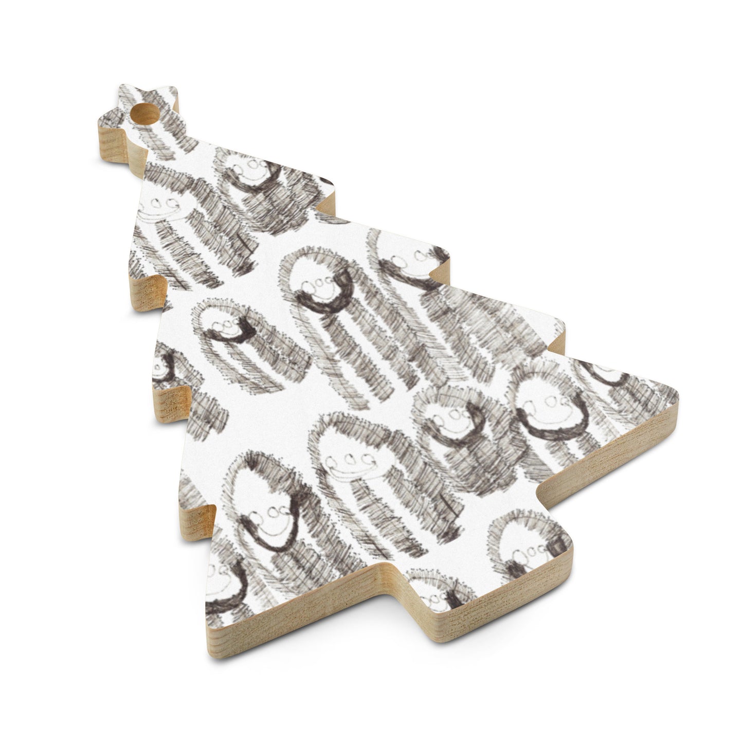 Wooden ornament and magnet - "Happy Family"