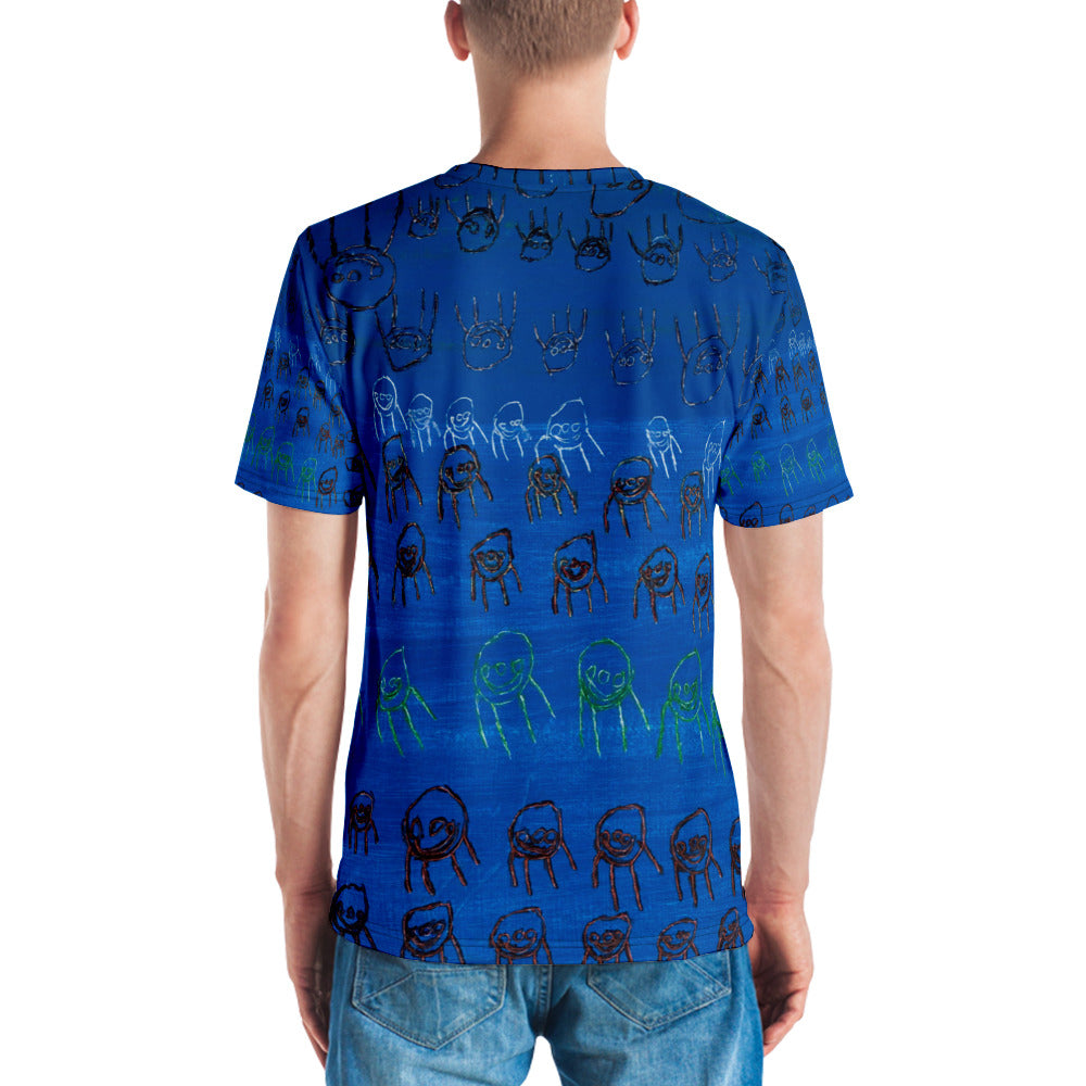 Men's wrap-around tee - "Colourful People"