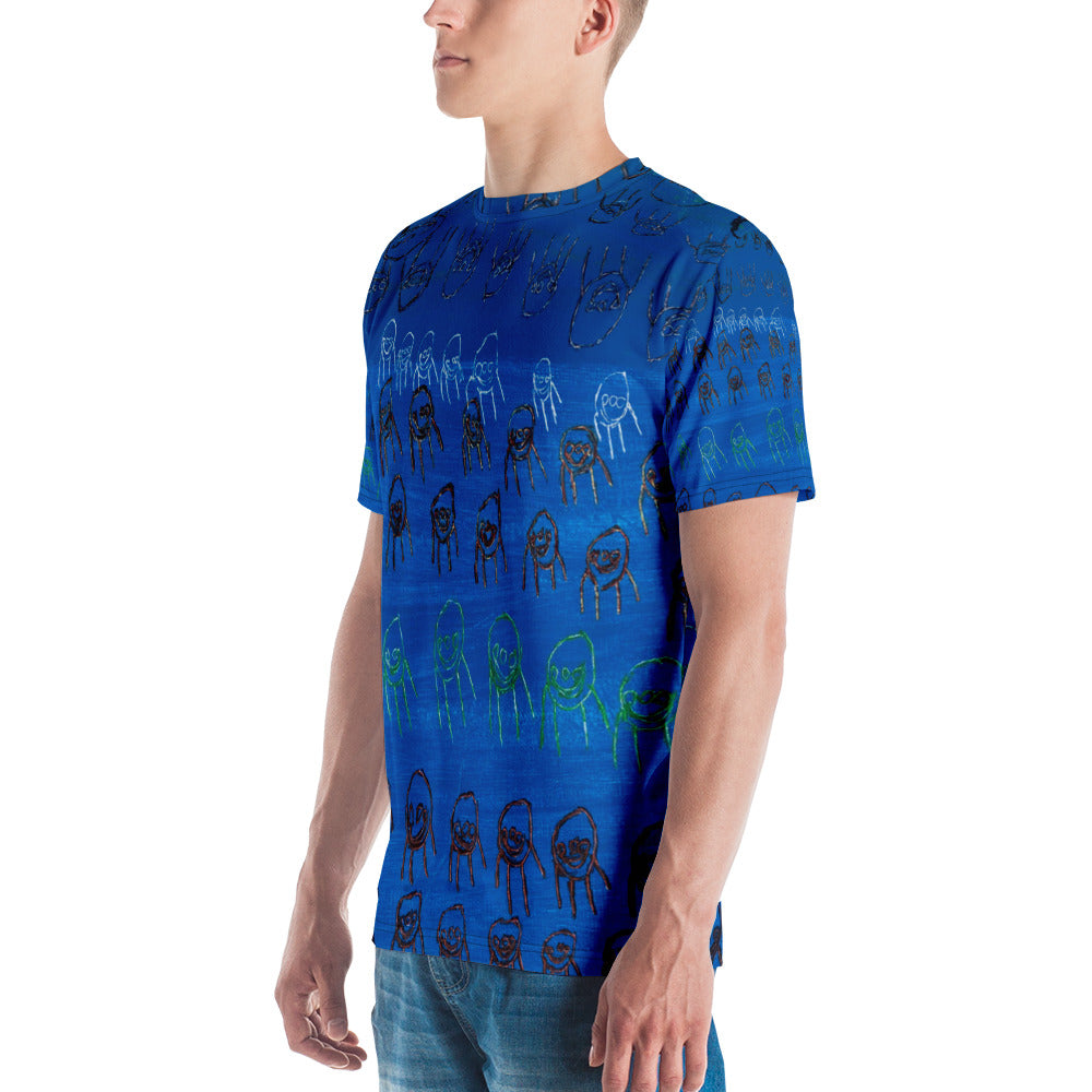 Men's wrap-around tee - "Colourful People"