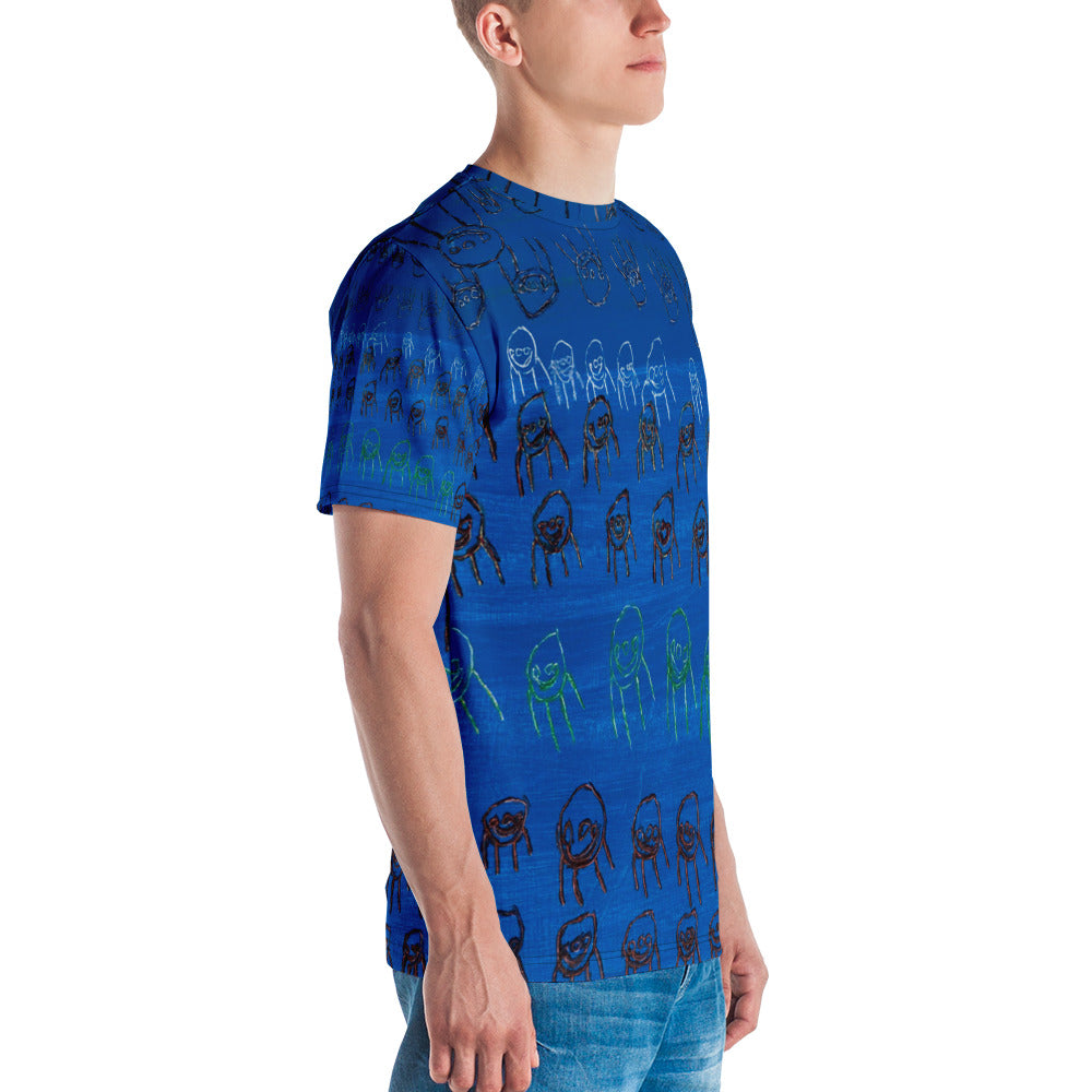 Men's wrap-around tee - "Colourful People"