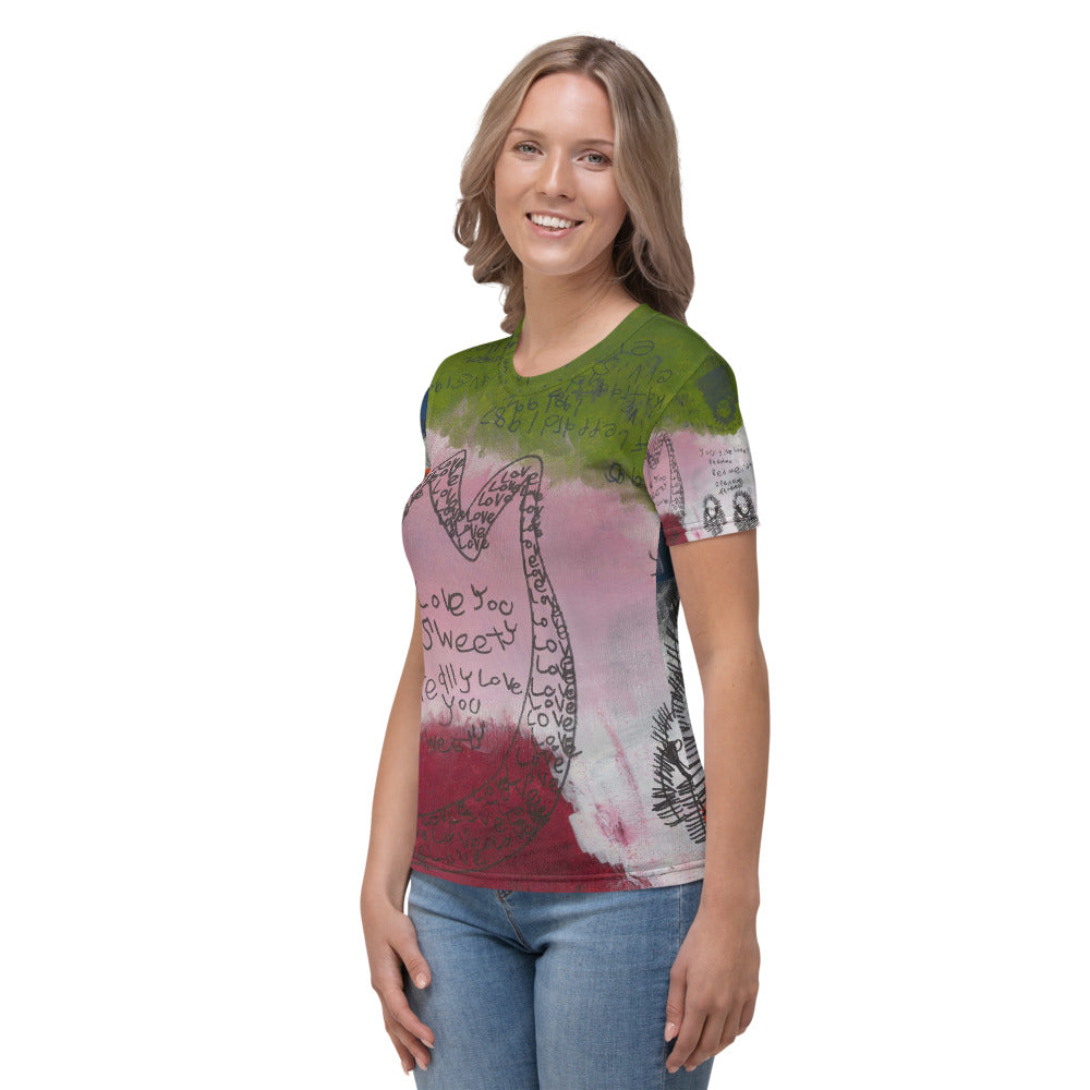 Women's wrap-around tee - "Love and True Love"