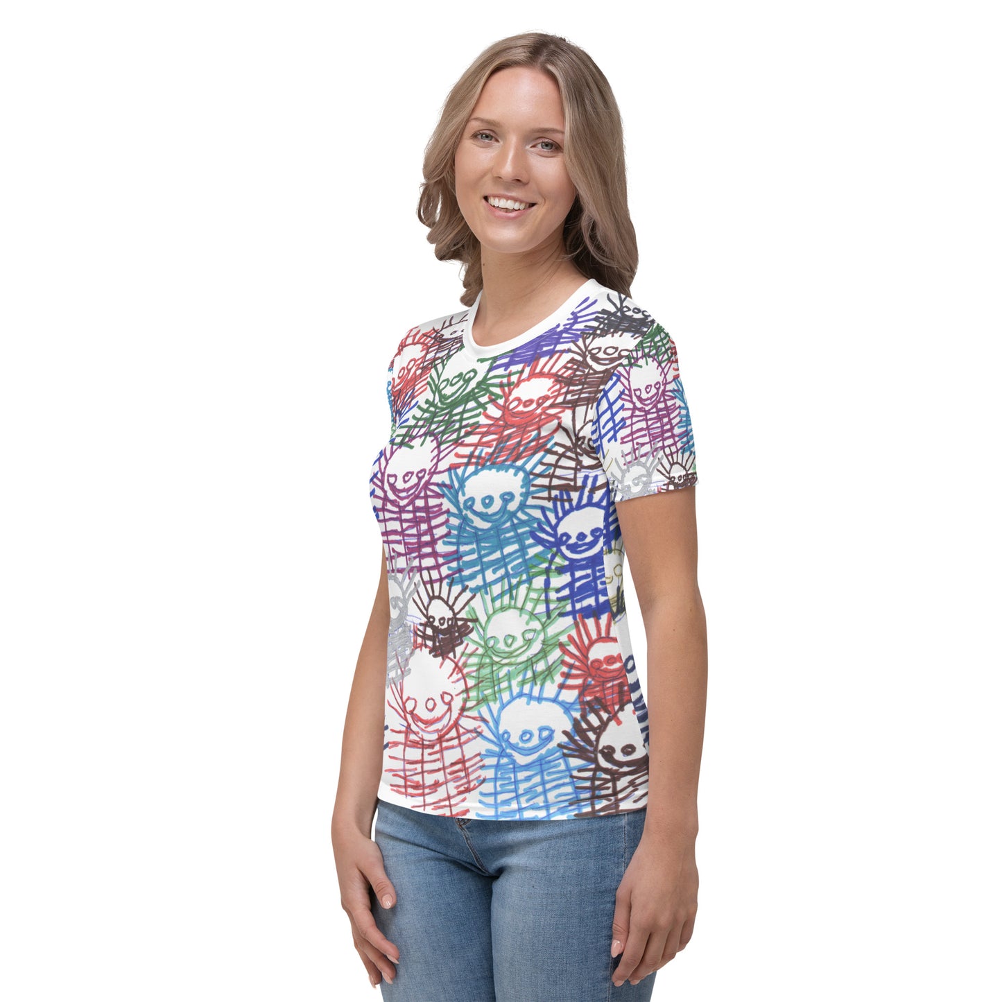 Women's wrap-around tee - "Pretty Flower's 60th Birthday Party"
