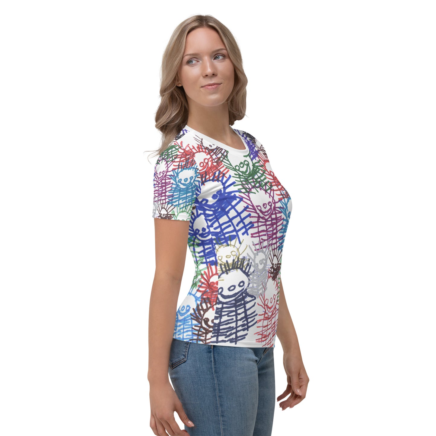 Women's wrap-around tee - "Pretty Flower's 60th Birthday Party"