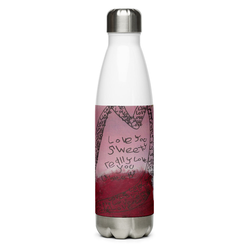 Stainless Steel Water Bottle - "Love and True Love"