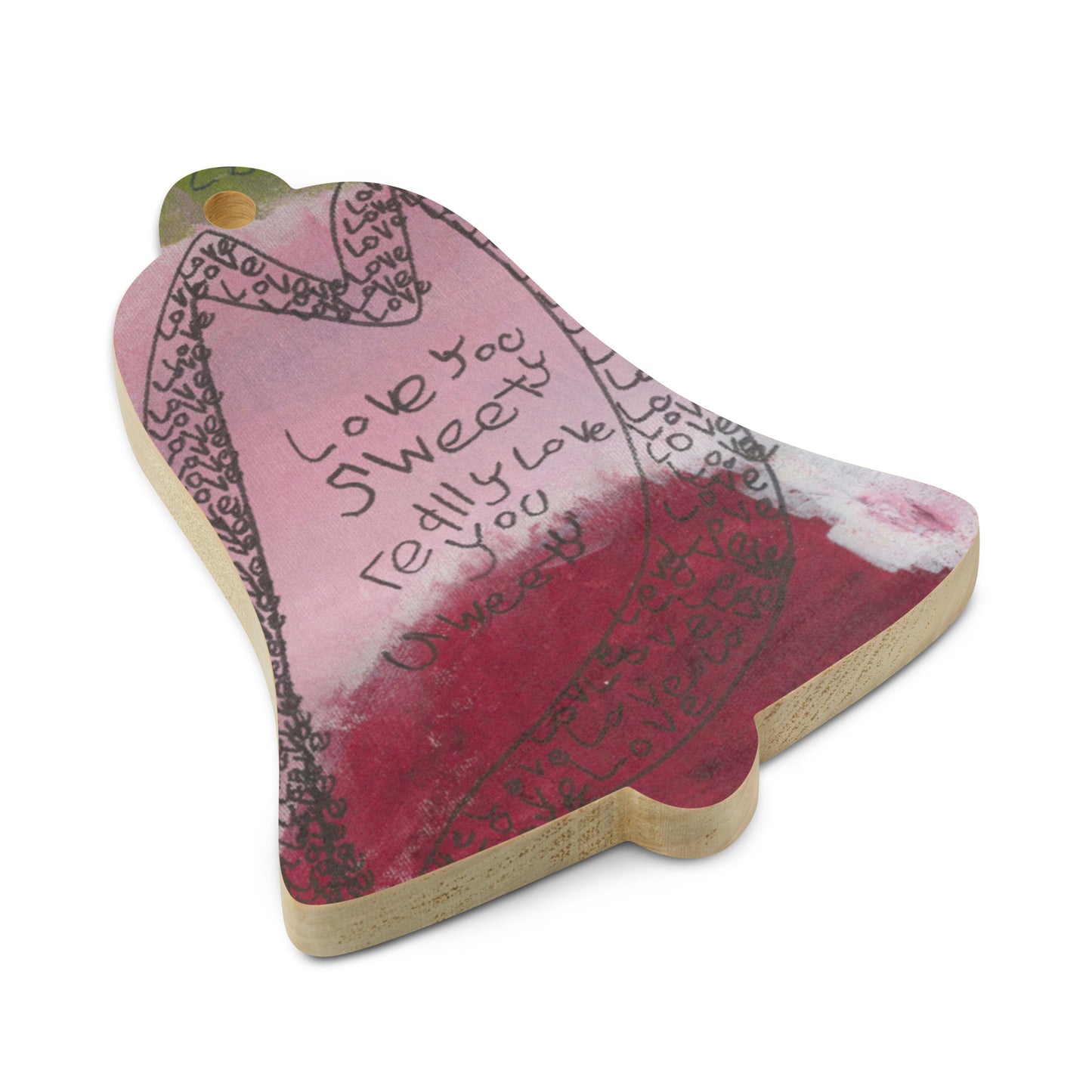 Wooden ornament & magnet - "Love and True Love"