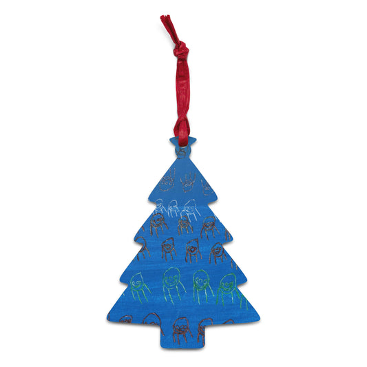 Wooden ornament & magnet - "Colourful People"