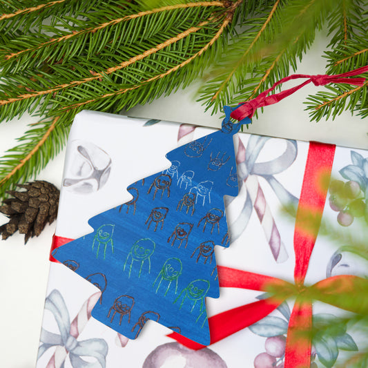 Wooden ornament & magnet - "Colourful People"