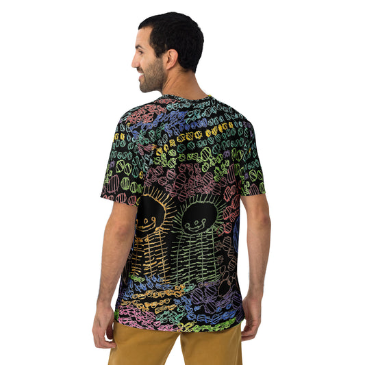 Men's wrap-around tee - "Eating Sushi"