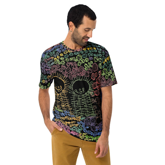Men's wrap-around tee - "Eating Sushi"