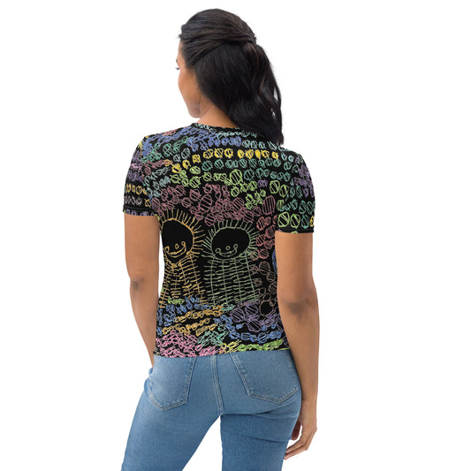 Women's wrap-around tee - "Eating Sushi"