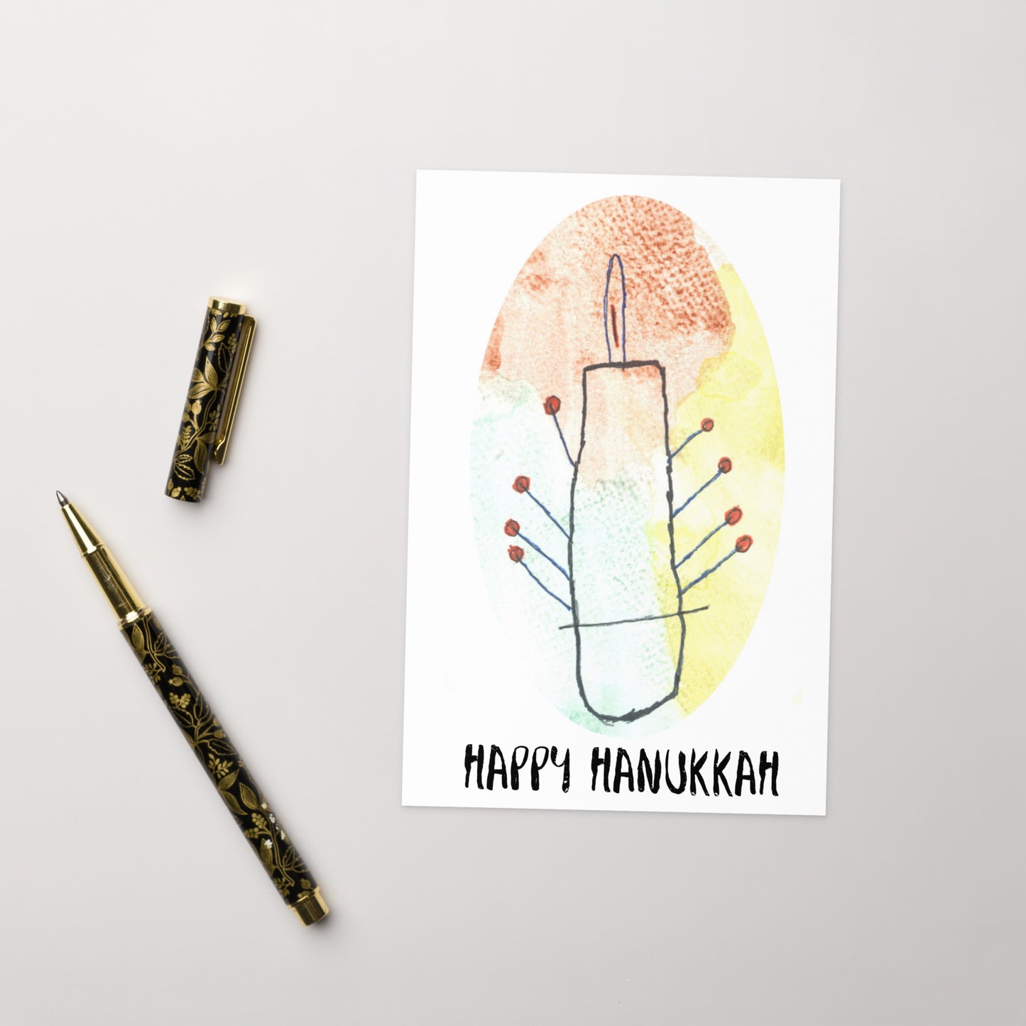 Greeting card - "Lighting the Menorah"