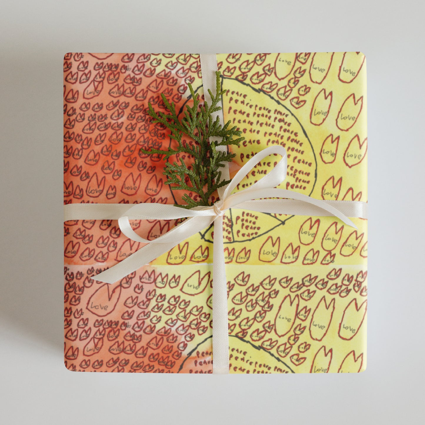 Wrapping paper sheets - "Peace and Love"