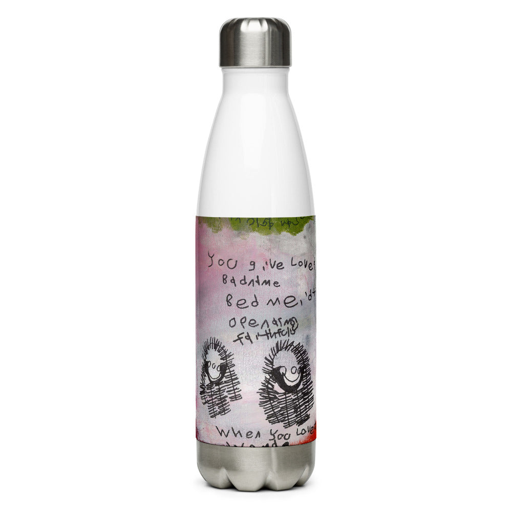 Stainless Steel Water Bottle - "Love and True Love"