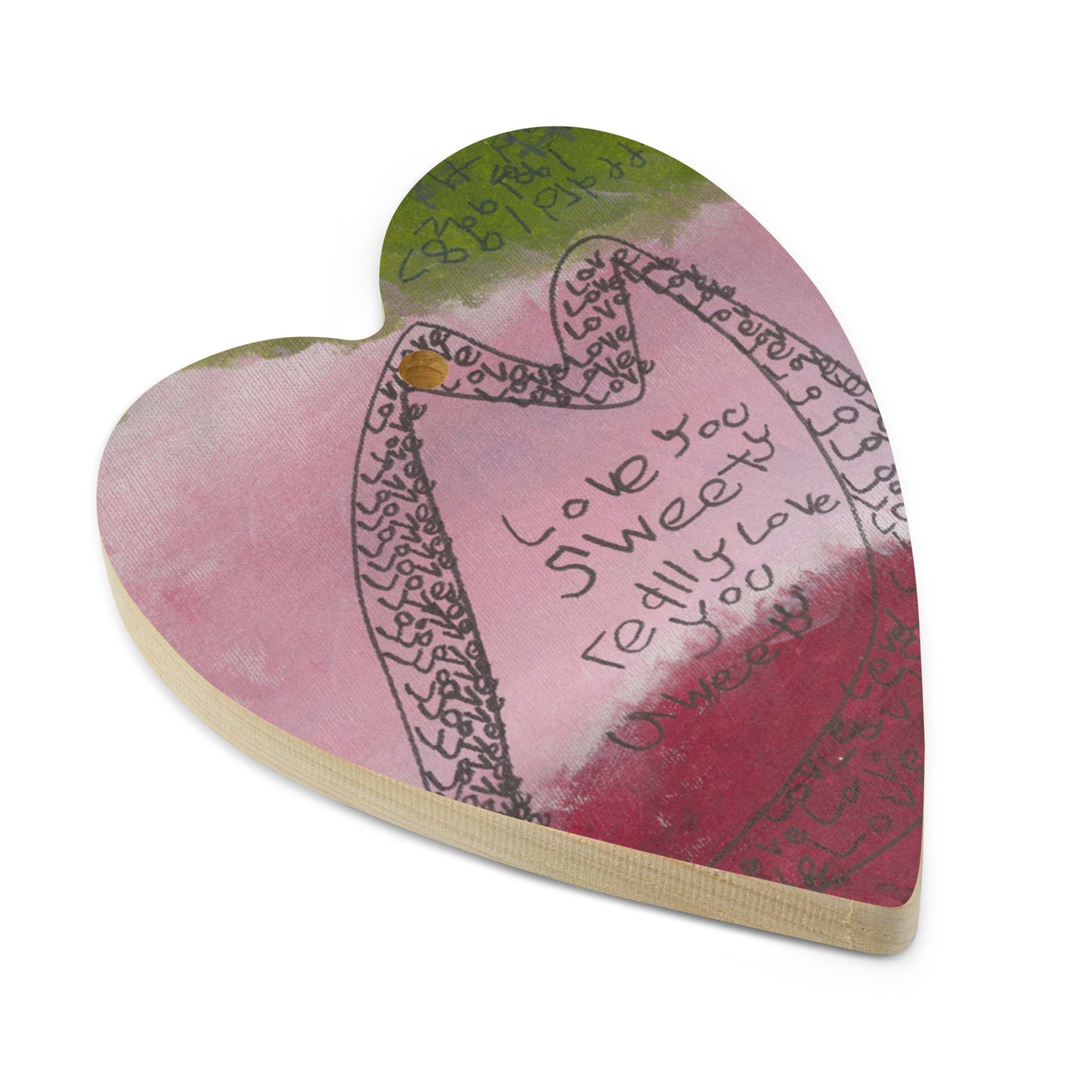 Wooden ornament & magnet - "Love and True Love"