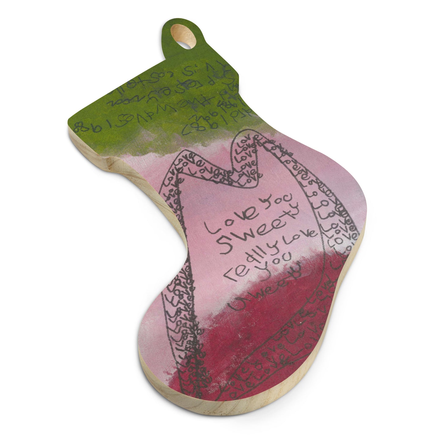 Wooden ornament & magnet - "Love and True Love"